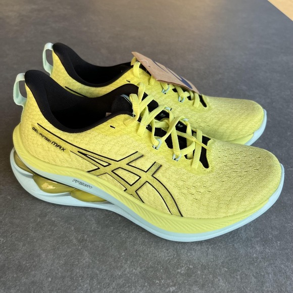 ASICS Shoes Mens Size 8 Yellow Black GEL-KINSEI MAX Running FF BLAST+ 1011B696